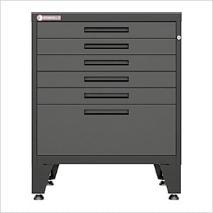 Black 6-Drawer Tool Cabinet with Rubber Work Mat