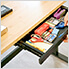 56-Inch Manual Adjustable Bamboo Worktable with Drawer