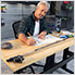 56-Inch Manual Adjustable Bamboo Worktable with Drawer