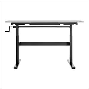 56-Inch Manual Adjustable Stainless Steel Worktable with Drawer