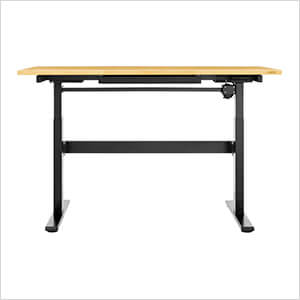 56-Inch Electric Adjustable Bamboo Worktable with Drawer