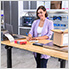 56-Inch Electric Adjustable Bamboo Worktable with Drawer
