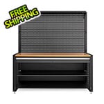NewAge Garage Cabinets PRO Series Grey 78-Inch Workstation with Bamboo Top and 30 Piece Accessory Kit