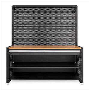 PRO Series Grey 78-Inch Workstation with Bamboo Top and 30 Piece Accessory Kit