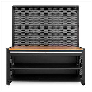 PRO Series Black 78-Inch Workstation with Bamboo Top and 30 Piece Accessory Kit