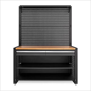 PRO Series Grey 62-Inch Workstation with Bamboo Top and 30 Piece Accessory Kit