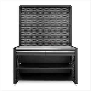 PRO Series Grey 62-Inch Workstation with Stainless Top and 30 Piece Accessory Kit