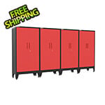 Armadillo Tough Red Gear Locker Tall Cabinet (4-Pack)