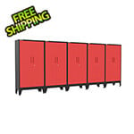 Armadillo Tough Red Gear Locker Tall Cabinet (5-Pack)