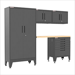 Black 5-Piece Garage Cabinet Set with Levelers