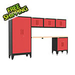 Armadillo Tough Red 6-Piece Garage Cabinet Set with Levelers