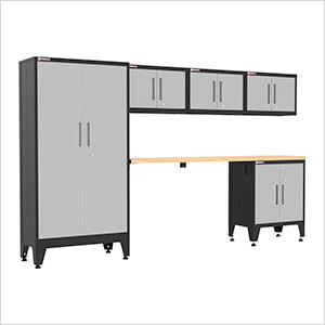 Grey 6-Piece Garage Cabinet Set with Levelers