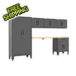 Armadillo Tough Black 6-Piece Garage Cabinet Set with Levelers