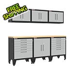 Armadillo Tough Grey 7-Piece Garage Cabinet Set with Levelers
