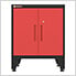 Red 7-Piece Garage Cabinet Set with Levelers
