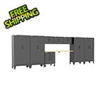 Armadillo Tough Black 9-Piece Garage Cabinet Set with Levelers and Casters