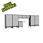 Armadillo Tough Grey 9-Piece Garage Cabinet Set with Levelers and Casters