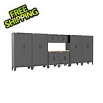 Armadillo Tough Black 9-Piece Garage Cabinet Set with Levelers and Casters