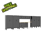 Armadillo Tough Black 10-Piece Garage Cabinet Set with Levelers and Casters