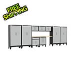 Armadillo Tough Grey 10-Piece Garage Cabinet Set with Levelers and Casters