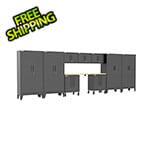 Armadillo Tough Black 10-Piece Garage Cabinet Set with Levelers and Casters