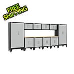 Armadillo Tough Grey 12-Piece Garage Cabinet Set with Levelers