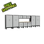 Armadillo Tough Grey 11-Piece Garage Cabinet Set with Levelers