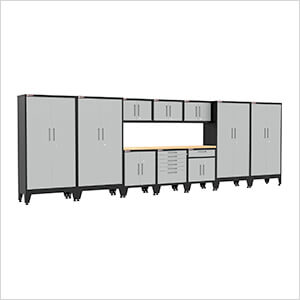 Grey 11-Piece Garage Cabinet Set with Levelers
