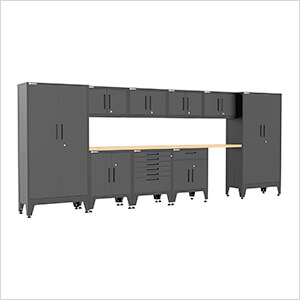 Black 11-Piece Garage Cabinet Set with Levelers