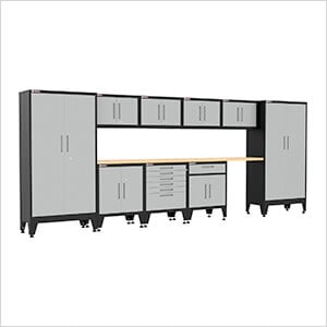 Grey 11-Piece Garage Cabinet Set with Levelers