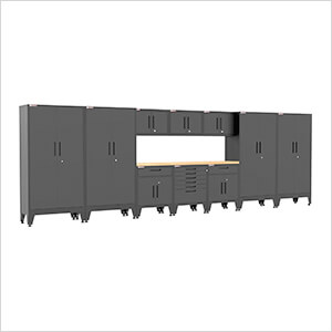 Black 11-Piece Garage Cabinet Set with Levelers