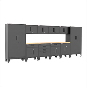 Black 12-Piece Garage Cabinet Set with Levelers