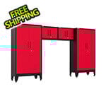 Armadillo Tough Red 4-Piece Garage Cabinet System with Levelers