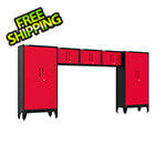 Armadillo Tough Red 5-Piece Garage Cabinet System with Levelers