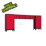 Armadillo Tough Red 6-Piece Garage Cabinet System with Levelers