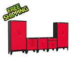 Armadillo Tough Red 5-Piece Garage Cabinet System with Levelers