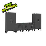 Armadillo Tough Black 5-Piece Garage Cabinet System with Levelers