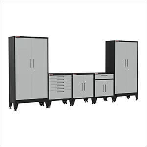 Grey 5-Piece Garage Cabinet System with Levelers