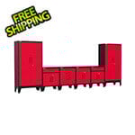 Armadillo Tough Red 6-Piece Garage Cabinet System with Levelers