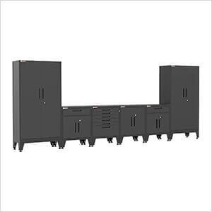 Black 6-Piece Garage Cabinet System with Levelers