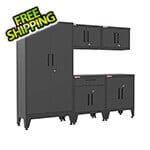 Armadillo Tough Black 5-Piece Garage Cabinet System with Levelers