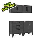 Armadillo Tough Black 4-Piece Garage Cabinet System with Levelers