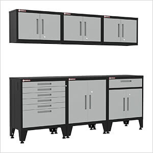 Grey 6-Piece Garage Cabinet System with Levelers