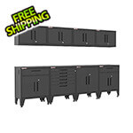 Armadillo Tough Black 8-Piece Garage Cabinet System with Levelers