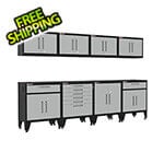 Armadillo Tough Grey 8-Piece Garage Cabinet System with Levelers