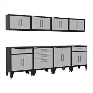 Grey 8-Piece Garage Cabinet System with Levelers