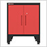 Red 4-Piece Garage Cabinet Kit with Levelers and Casters