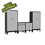 Armadillo Tough Grey 4-Piece Garage Cabinet Kit with Levelers and Casters