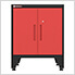 Red 5-Piece Garage Cabinet Kit with Levelers and Casters