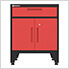 Red 5-Piece Garage Cabinet Kit with Levelers and Casters